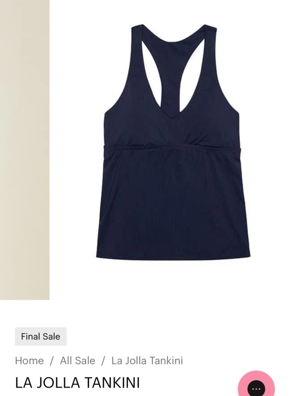 Carve Designs Navy Blue Swim Tank with Racerback
